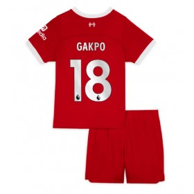 Liverpool Cody Gakpo #18 Hemmakläder Barn 2023-24 Kortärmad (+ Korta byxor)